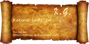Katona Gréta névjegykártya