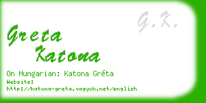 greta katona business card