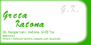 greta katona business card